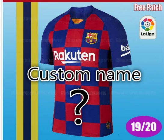 Barcaed Messi Футбольные Майки 19 20 взрослая футболка для дома, F. DE JONG GRIEZMANN MESSI Размер S-4XL - Цвет: shirt