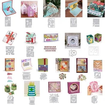 

A-Z Alphabets Birthday Cake Gift Box Metal Cutting Dies For Scrapbooking Craft Die Cut Card Making Embossing Stencil Photo Album