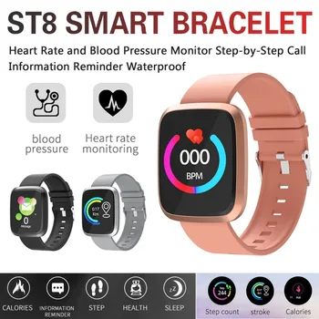 

ST8 Smart Wristband Large Color Screen Heart Rate Blood Pressure Detection Step Count Call Waterproof Sport Fitness Bracele