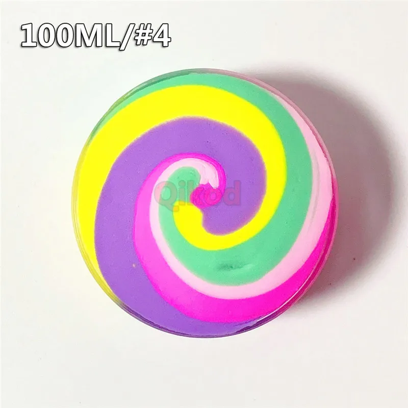 100ML Slime 4 Горячий Радужный пушистый глиняный Гуль для слизистый Пластилин игрушка для снятия стресса пищевой фруктовый ароматизатор глина для сухого воздуха DIY мягкий детский подарок - Цвет: 100ML Slime 4