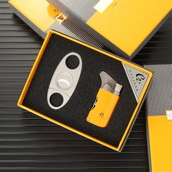

GALINER Classic Jet Torch Lighter Cigar Cutter Knife Sharp Metal Cigar Lighter Cutter Accessories Set With 2 Cigar Punch Cutter