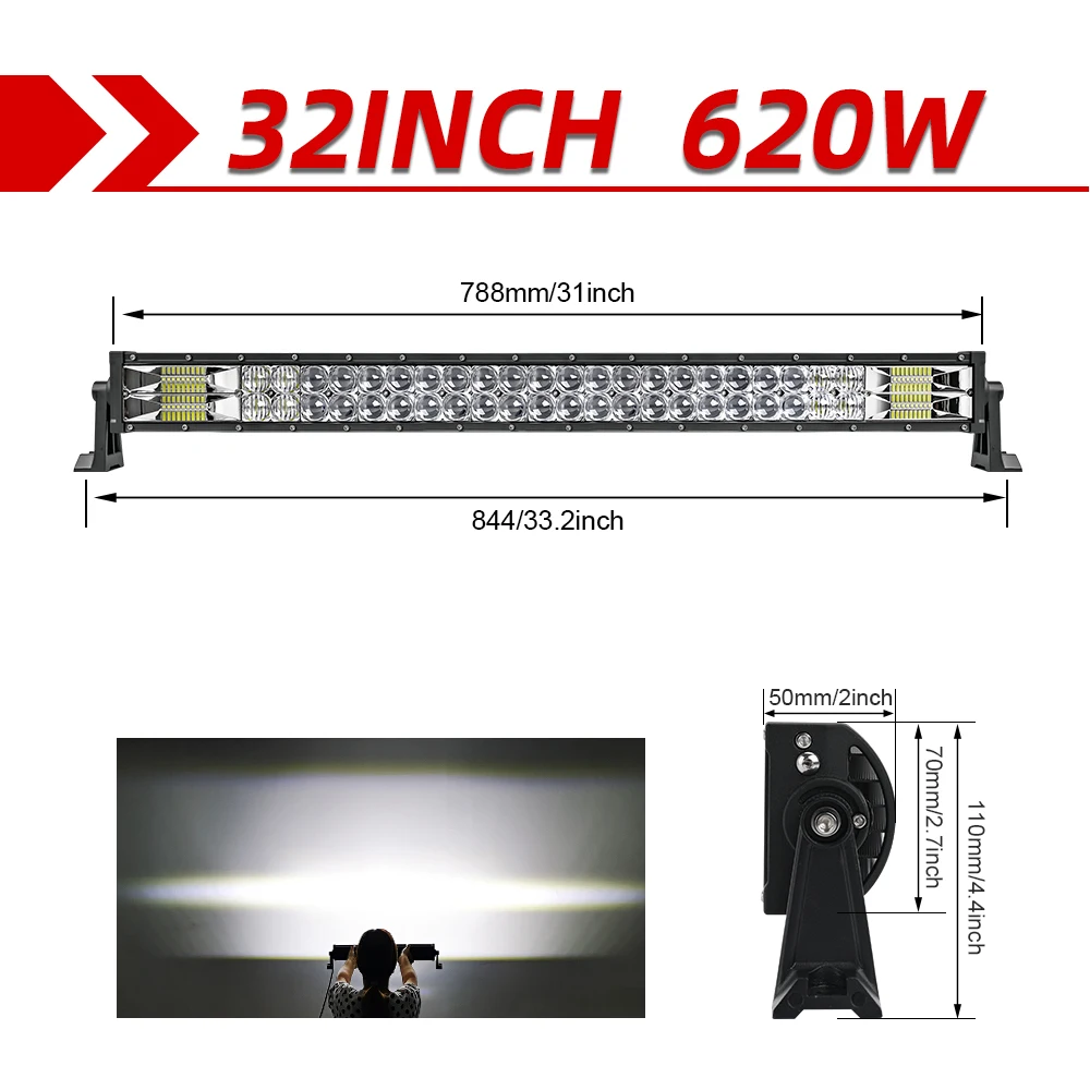 starlight headliner CO LIGHT 2-Row 22" 32" 42" 52" LED Light Bar 11000LM Work Light Combo Offroad Led Bar for 4x4 4WD SUV ATV Boat Truck UAZ 12V 24V fog light for car