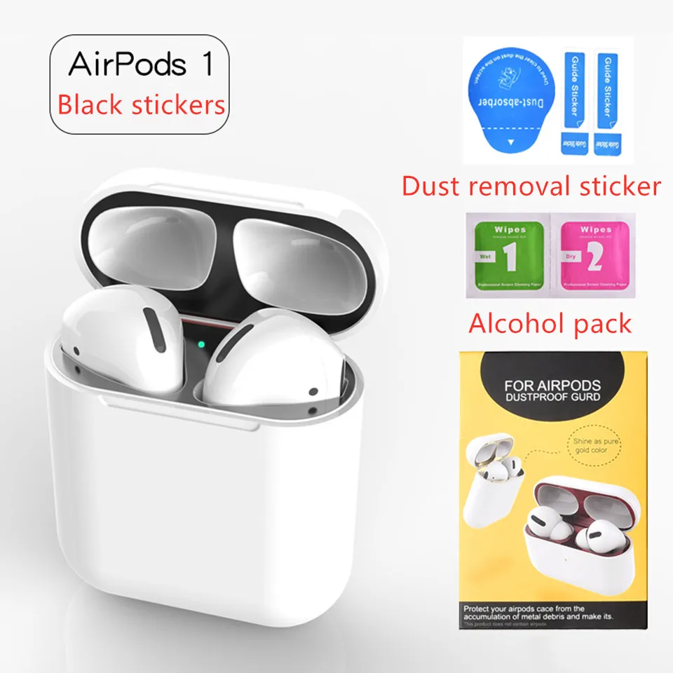 Однотонные наклейки на чехол для Airpods защитная наклейка от пыли внутренняя