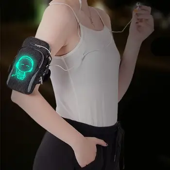 

Sports Arm Bag Anti-slip waterproof Fluorescent Adjustable Size Running Mobile Phone Bag With 2 large pockets Fitness Equipment