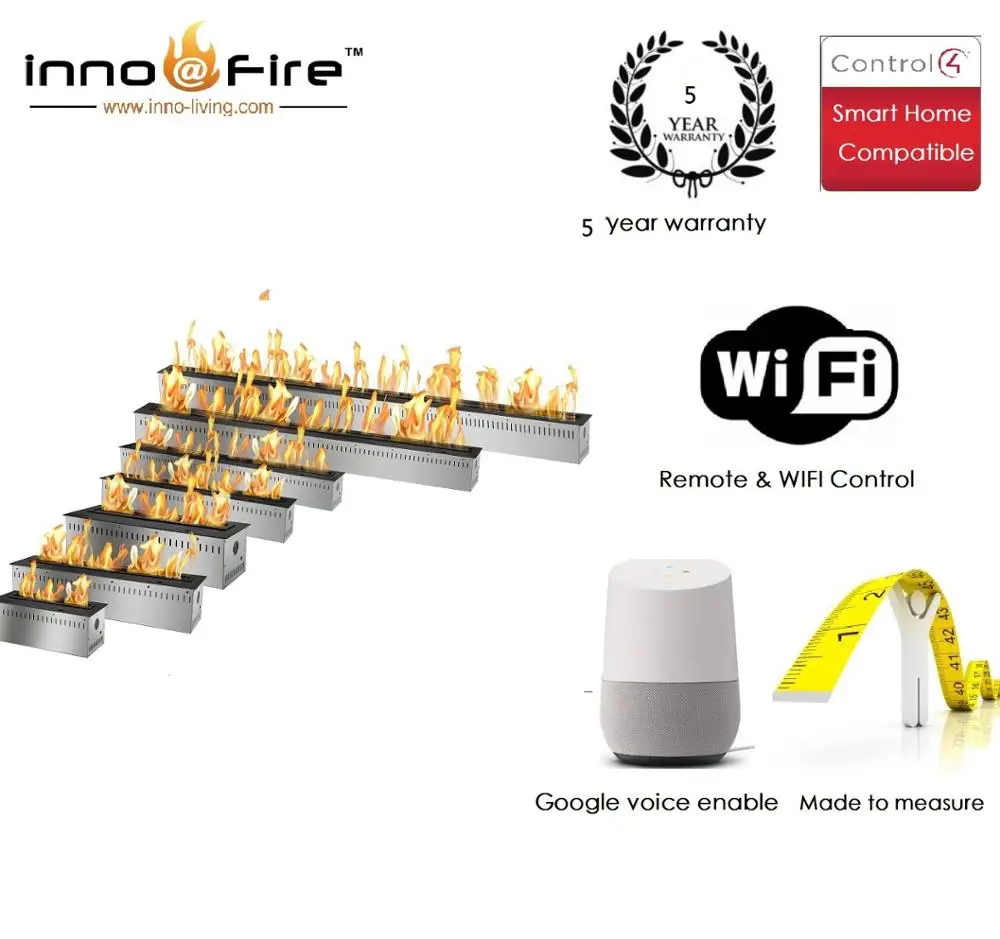 

Inno-Fire 30-дюймовый роскошный Встроенный пульт дистанционного управления, серебристый или черный, бесвентиляционные камины из этанола