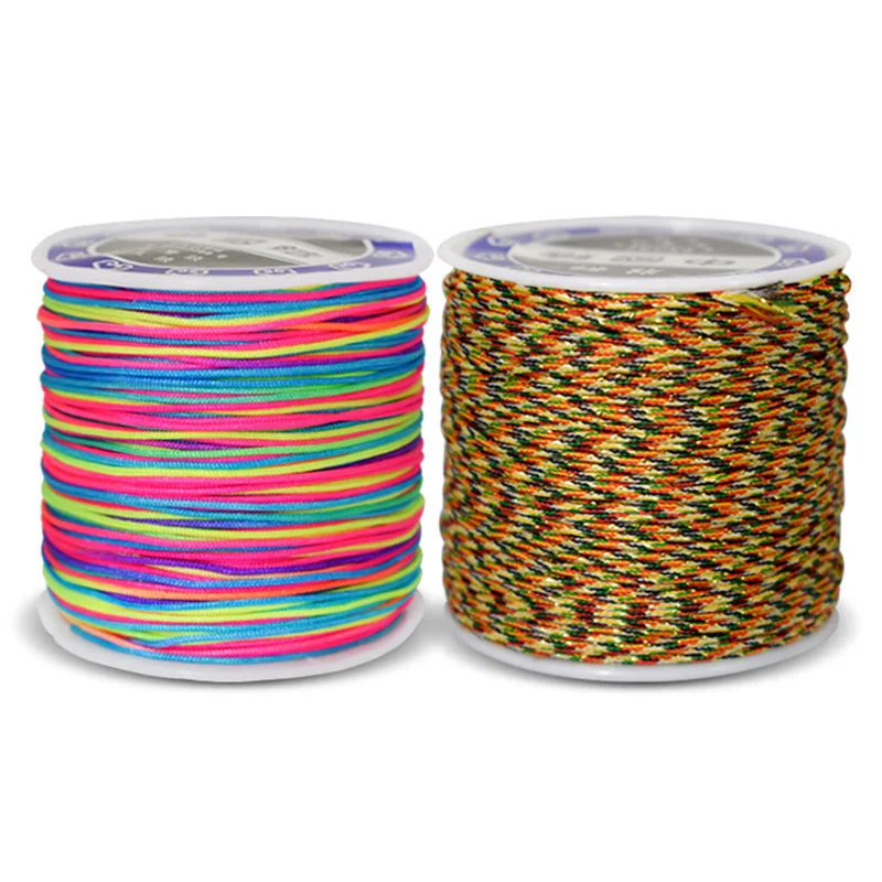 Multi Colored 0.8mm New Thread Cotton Braid String Jewelry Making DIY Nylon Cord for Chinese Knot Bracelet 45 Meters | Украшения и