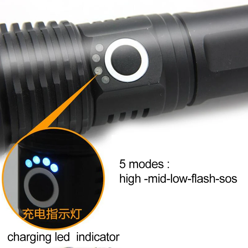Светодиодный XHP50 xhp70.2 светодиодный фонарик 18650 usb Перезаряжаемые тактический вспышка прожектор лампа фонарь с масштабированием факел p50 супер мощный
