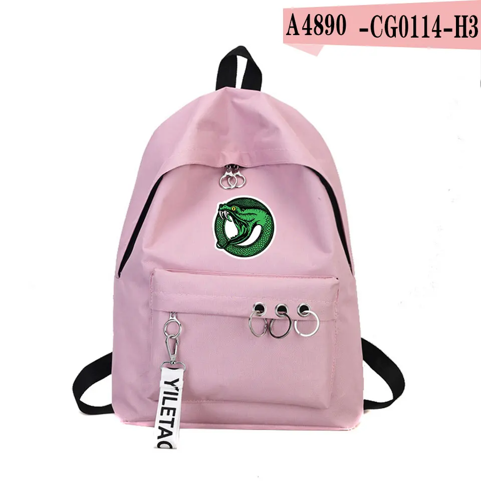Рюкзак для женщин и мужчин в стиле хип-хоп, холщовая школьная сумка в стиле Харадзюку, ТВ-шоу, рюкзак для путешествий, брелок для ключей, Femme - Цвет: Pink
