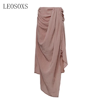 

celebrity dresses Spring New Sexy Asymmetrical Skirts For Female High Waist Vintage Split Irregular Skirt Women Fashion Clothing