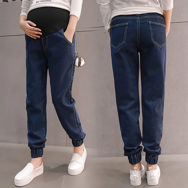 

Spring Maternity Jeans For Pregnant Woman Pregnancy Denim Pants Cotton Single Layer Trousers Maternity Clothing Plus Size