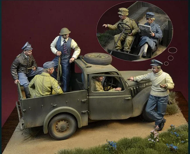 

New Unassembled 1/35 ancient warrior include 6 (NO CAR NO MAP ) Resin Figure Unpainted Model Kit