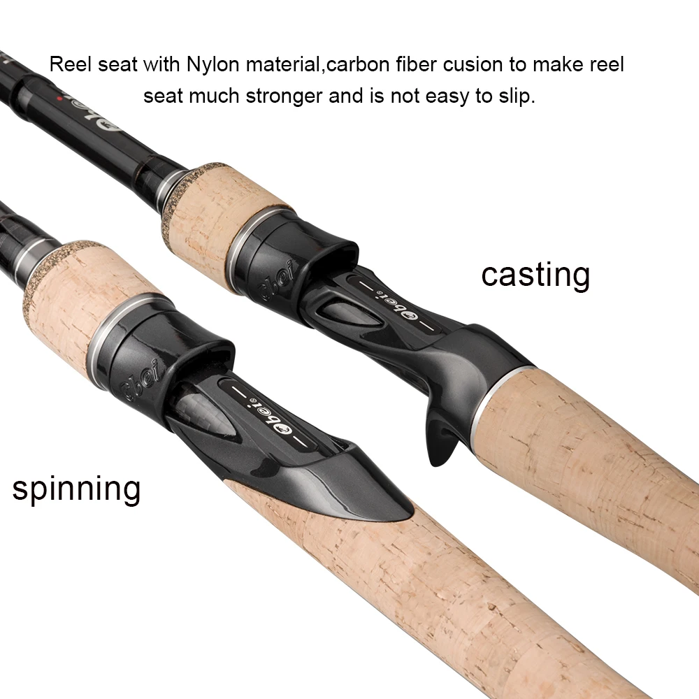 Obei HURRICANE 1.8/2.1/2.4/2.7/3.0m Casting Spinning Fishing Rod Fuji Or TS Guide Baitcasting  Travel 5g-120g M/ML/MH Lure Rod