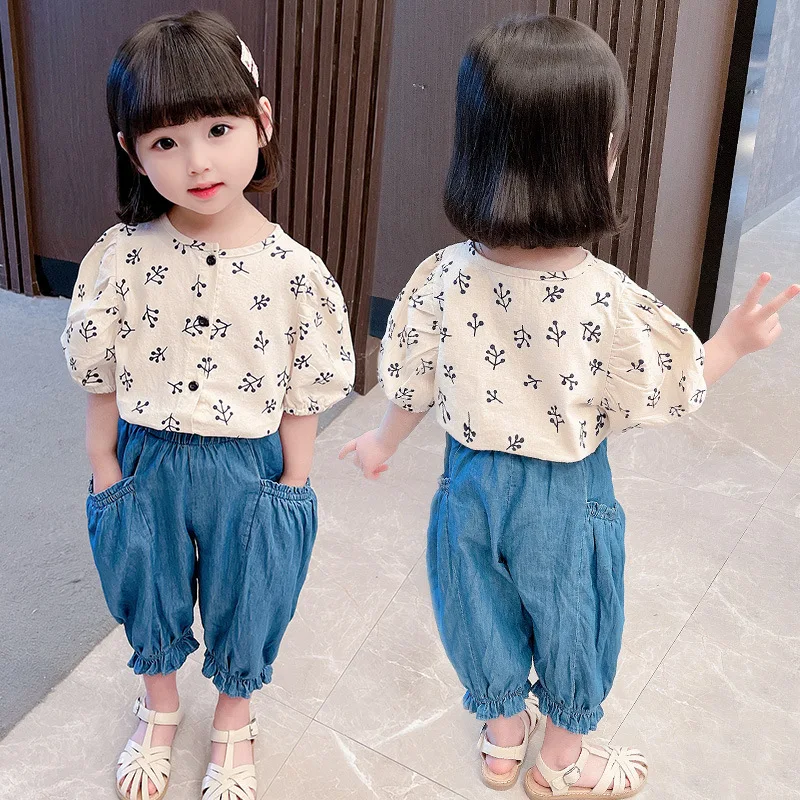 Aisheny Baby Girls Embroideries Flower T-Shirt Shorts Set Casual Beach Top Pants Outfits for Infant Toddler