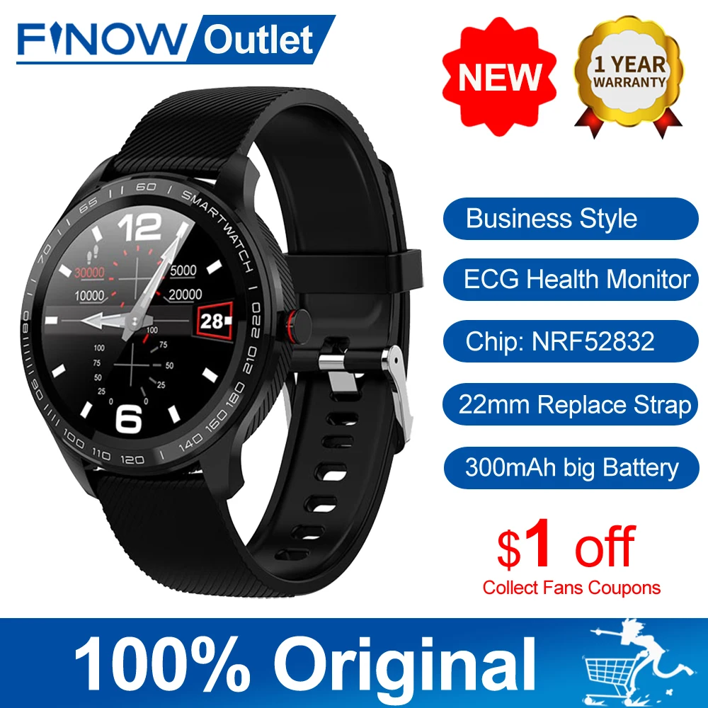 Finow L9 умные часы для мужчин спортивные ЭКГ крови Давление Sleep Monitor полный