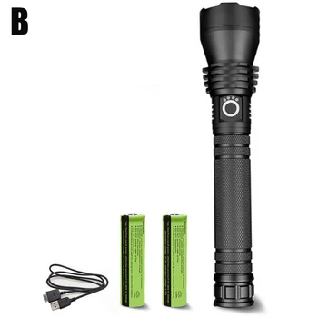 

Newly 120000 LM Powerful LED Flashlight USB Zoom Torch Aluminum Alloy Battery Indicator BN99