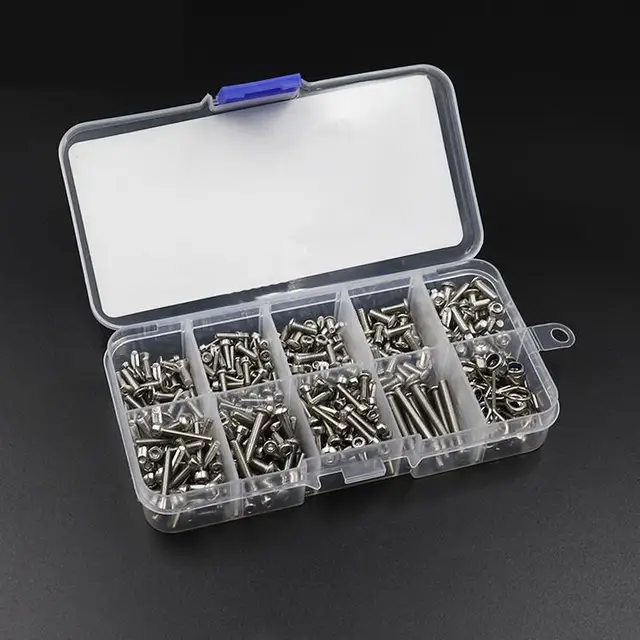XQRC Rc Tool Stainless Steel Hex Screw Nut Set Screw Box For 1/10 Rc Crawler Car Defender Traxxas Trx4 Ford Bronco Tactical Unit
