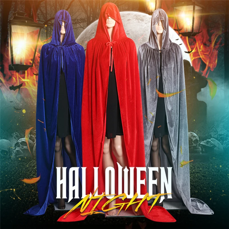 Cosplay Medieval Cape Cloak For Adult Halloween Costumes For Women Men
