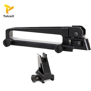 

TOtrait Profile Detachable Adjustable Carry Handle Dual Apertures A2 Rear Sight and Picatinny Rail Combo Mount For AR15/M4/M6