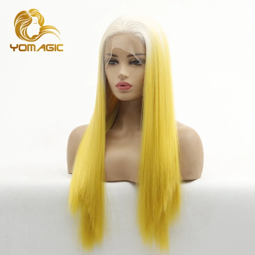 ombre cabelo amarelo branco sem cola laço