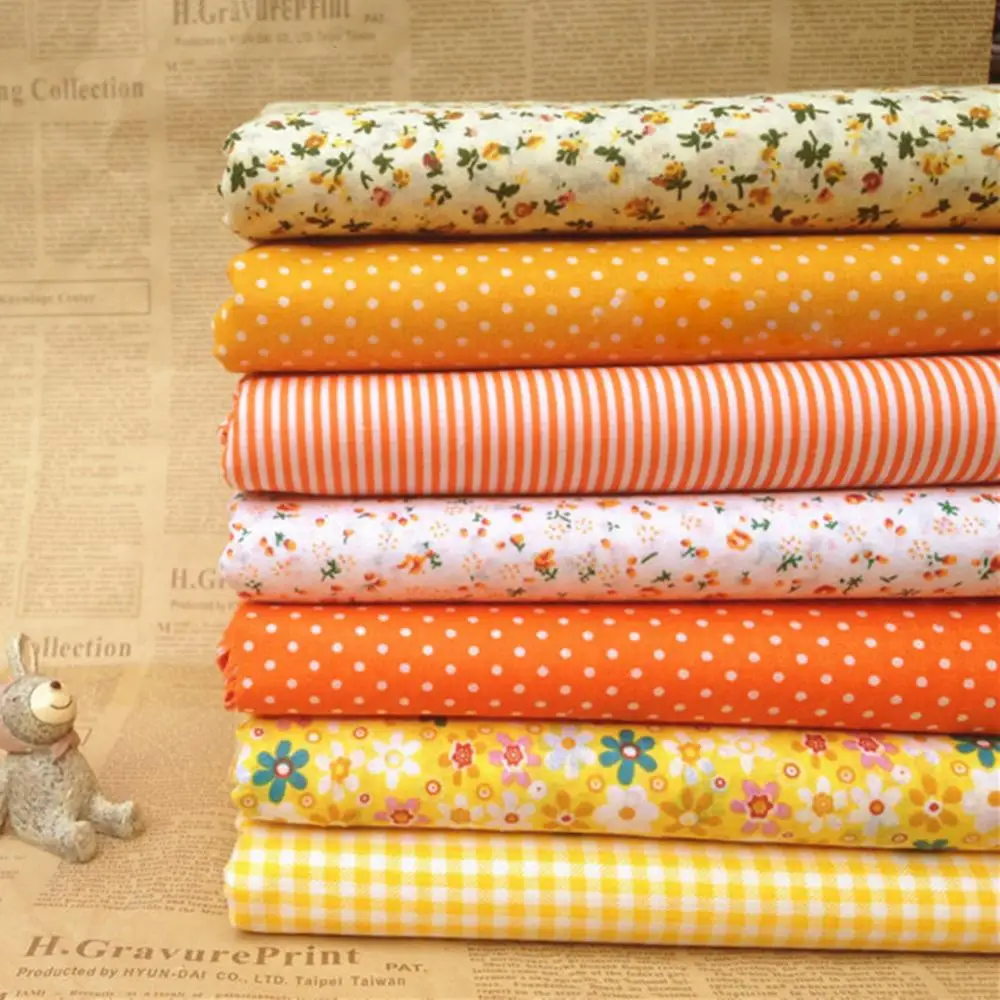 40%HOT7pcs/set Quilting Fabric Floral Cotton DIY Craft Sewing Handmade Accessories Calico Patchwork Needle Thread