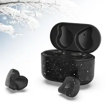 

sabbat Durable Earphone Bluetooth 5.0 In-ear Stereo Handsfree Noise Reduction Snowflake Printing In-ear Headset 5x4x2cm