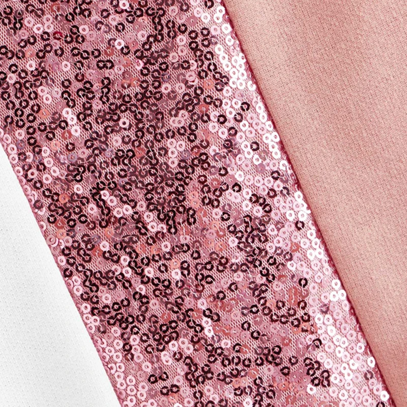 Dotfashion Розовый Повседневный контрастный блесток Деталь лоскутное шнурок толстовки дамы Colorblock укороченный с капюшоном Толстовка