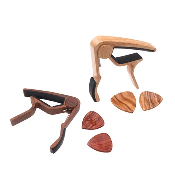 

Quick Release Guitar Capo Key Clamp Trigger with 2pcs Picks Plectrums Set