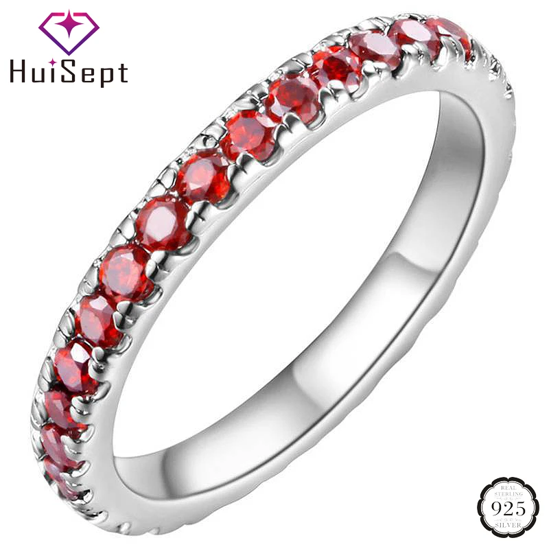 HuiSept Silver 925 Ring Jewelry with Round Shaped Amethyst Gemstone Fashion Ornaments Rings for Women Wedding Promise Wholesale HuiSept Silver 925 Ring Jewelry with Round Shaped Amethyst Gemstone Fashion Ornaments Rings for Women Wedding Promise Wholesale