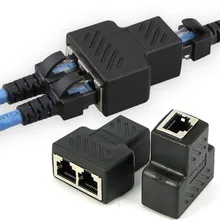 

1pc 1 To 2 Ways LAN Ethernet Network Cable RJ45 Female Splitter Connector Adapter Extender Plug Oxygen Free Copper Conductor