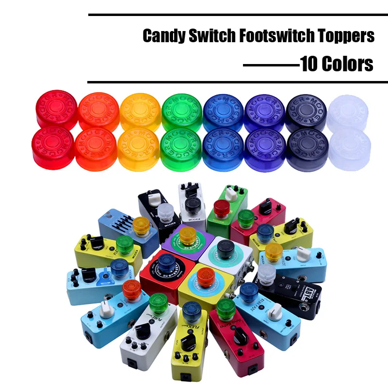 

50 pcs Multi Color Mooer Candy Cover Cap Footswitch Topper Colorful Plastic Bumpers For Guitar Effect Pedal
