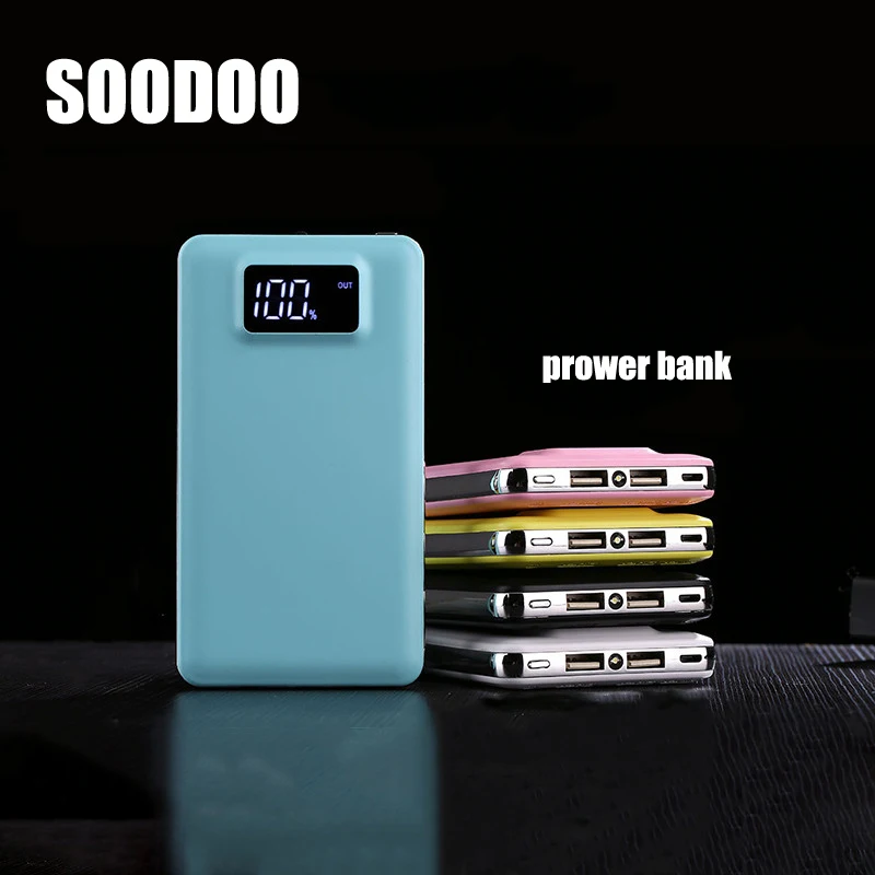 Soodoo для xiaomi 10000mAh lcd Quick Charge 3,0 2 USB power Bank для iPhone XM 8 7 6 huawei зарядное устройство Powerbank QC3.0