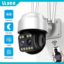 Caméra de surveillance dôme extérieure ptz ip wifi/p2p 3mp, dispositif de sécurité sans fil, avec double objectif et système d'alarme de mouvement 