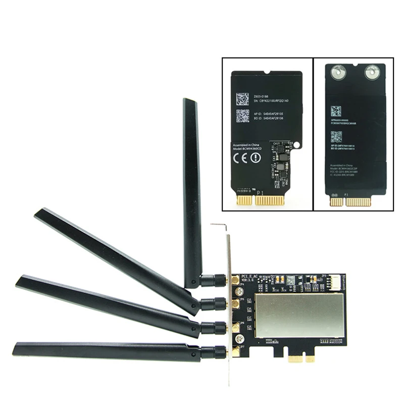 Для Broadcom BCM94331 BCM94360CD BCM943602CDAX BCM943602CS WLAN карты Настольный конвертер PCI-E адаптер для Apple WiFi карты