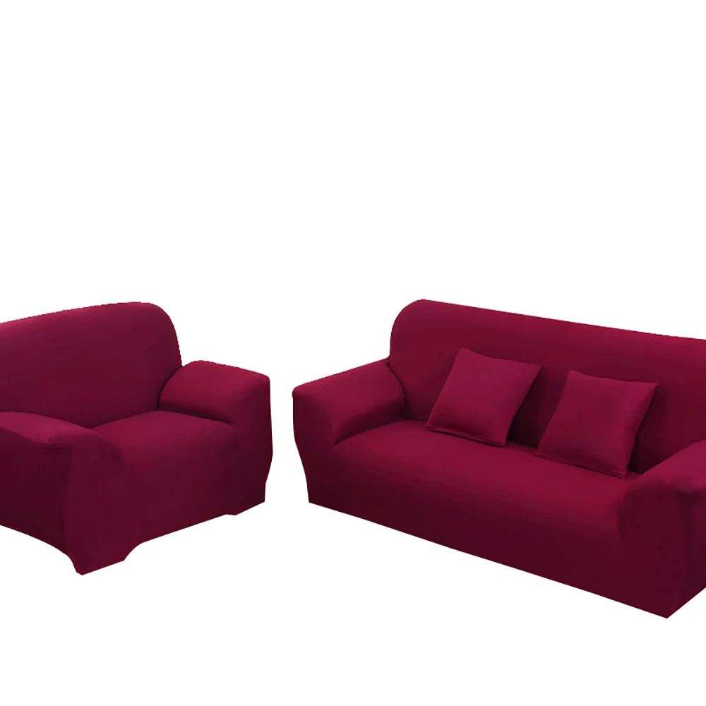 Wine Red Lychee однотонные полиэфирный чехол для дивана все включено стрейч чехол, чехол для дивана, Гостиная 1/2/3/4 местный - Цвет: Wine Red