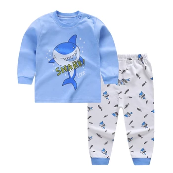 

Cartoon Print Baby boys Girls Pajamas Sets Cotton Boys Sleepwear Autumn Spring Girls Long Sleeve Tops+Pants 2pcs 0-2 Years Old
