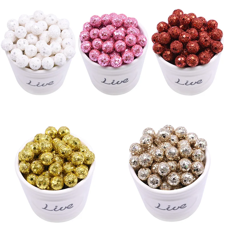 100Pcs Mini Artificial Berries DIY Glitter Cherry Flowers Stamens DIY Gift Box Wedding Christmas Party Decoration Fake Fruit