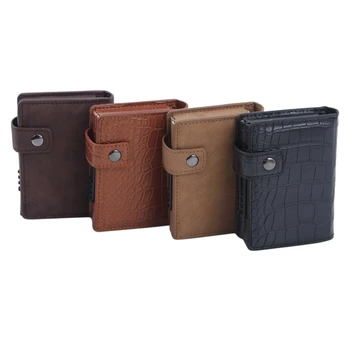 

Automatic Wallet Credit Card Holder Case Aluminum Alloy Anti-Degaussing Anti-Theft RFID Bank Credit Card