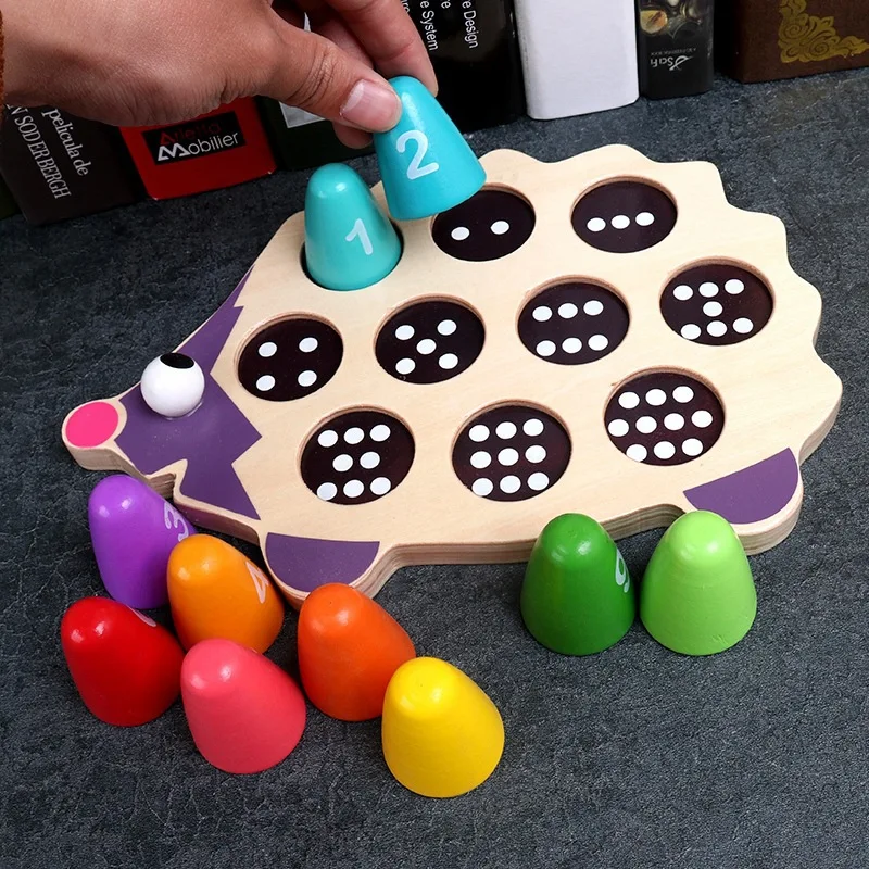 

Special Offer Wooden Little Hedgehog Learn Counting Stereo Matching Jigsaw Puzzle Building Blocks Children'S Educational Creativ
