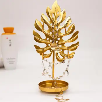 

1 Pc Modern Stylish Leaf Designed Jewelry Plate Earrings Necklace Storage Tray