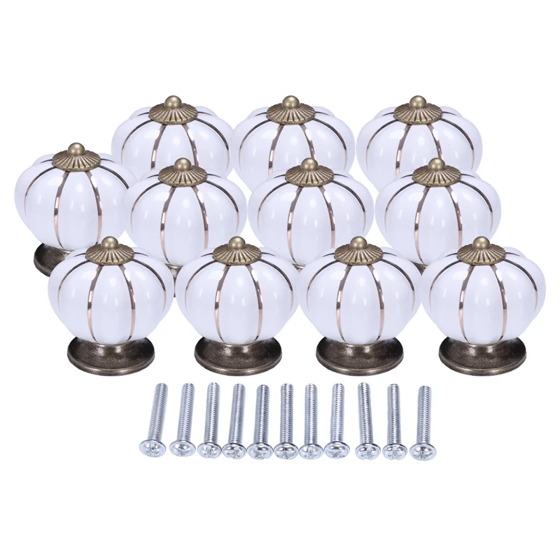 HHO-12Pcs Тыква цинк керамические дверные ручки выдвижной ящик ручка кухонный шкаф-гардероб