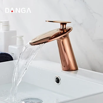 

Basin Faucet Brass Sink Tap Light Luxury Bathroom Faucet Waterfall Vanity Water Faucet Bath Mixer Hot and Cold Water Tap Toilet