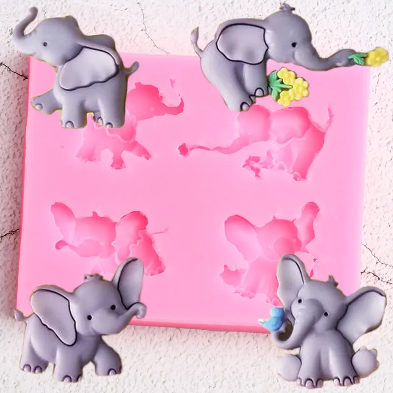 3D Elephant Silicone Mold Rose Flower Birds Candy Chocolate Molds DIY Baby Birthday Cupcake Topper Fondant Cake Decorating Tools | Дом и сад