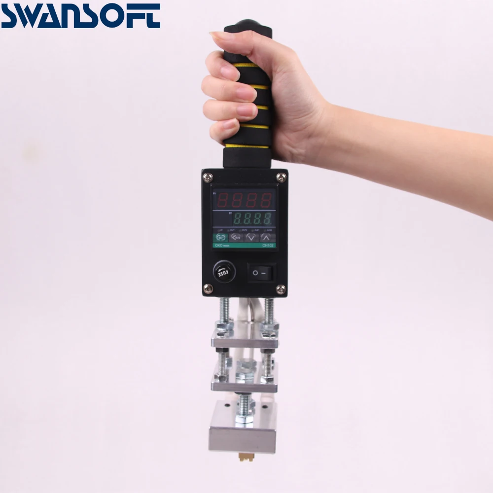 

SWANSOFT 5*7cm Manual Handheld Leather Wood Paper LOGO Hot Foil Stamping Embossing Machine Heat Press Machine Branding Iron