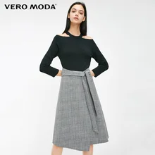 Vero Moda женское платье с открытыми плечами с клетчатым подолом | 319146526