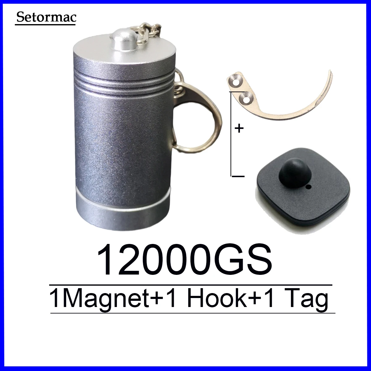 Tag Remover Magnet 12000GS Portable Security Tag Detacher+1Detacher Hook Tag Removal +1Sensor alarm siren