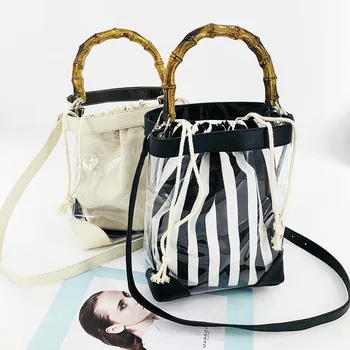 

2019 Fashion Wild Bucket Jelly Bag 2020 Transparent Shoulder Shoulder Bag Multicolor