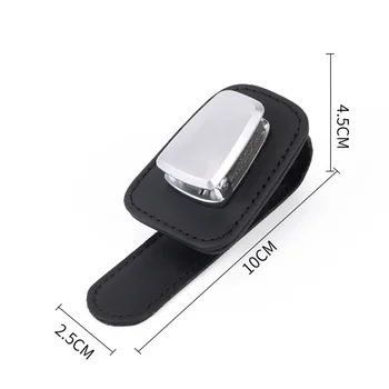 

Inner Glasses Clip Sun Visor Storage Holder Leather+Metal Claw Parts Accessories