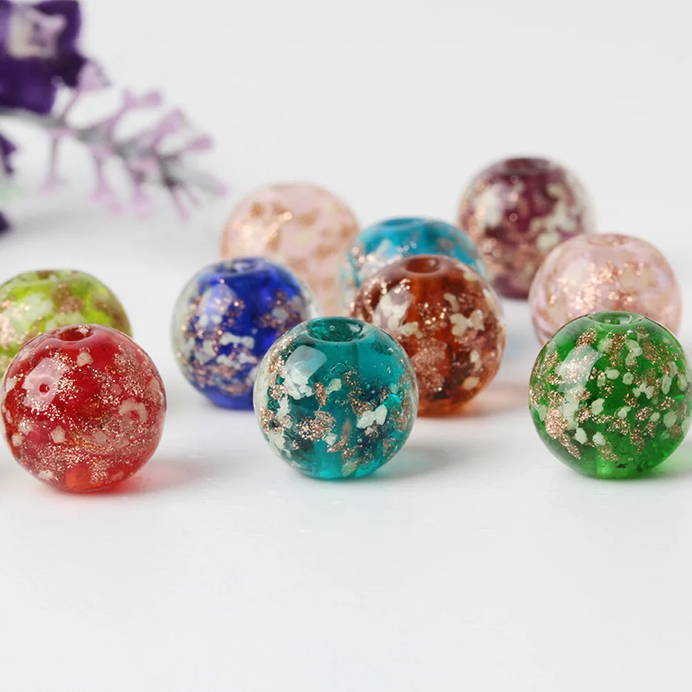 Round-Shape-6mm-8mm-10mm-12mm-14mm-Handmade-Lampwork-Glass-Loose-Beads ...