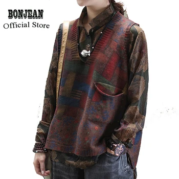 

Women Knit Vest Sweater Pullover Sleeveless Outwear Tops Big Loose Retro Vintage Fashion Casual for Spring Autumn AZ40183822