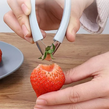 

Multi-function Pineapple Cutter Tomato Fruit Leaf Stem Remover Gadget Tweezer Kitchen Tool Strawberry Shelling Machine Slicer